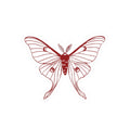 Red Luna Moth Sticker