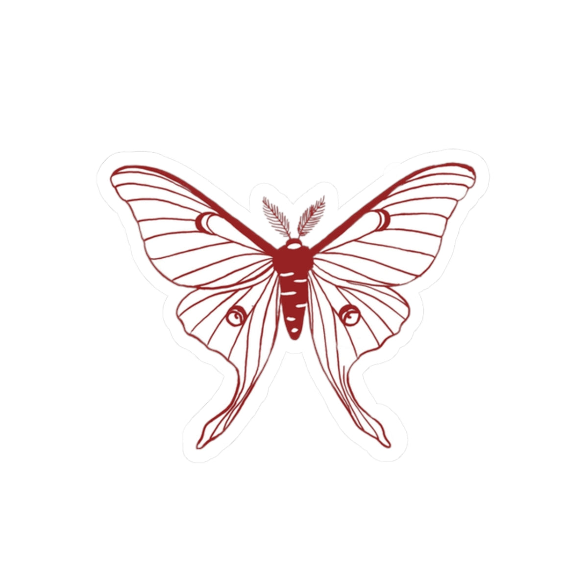 Red Luna Moth Sticker